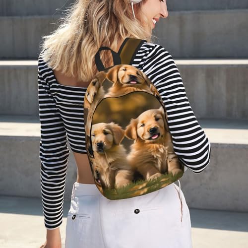 Sac à dos polyvalent en toile avec imprimé animaux chiots WURTON