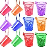 🍷【Brautplastikperlenbecher】Sie erhalten 12 Stück Brautglasketten aus Kunststoffperlen. Die Braut Schnapsgläser ist 78 cm lang und das Schnapsglas misst 5,8 x 3,5 x 5,1 cm.