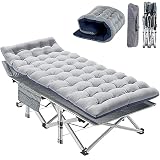 MOPHOTO Folding Cot Folding Bed with Mattress, Camping Cot for Adults Portable Fold up Bed for Indoo