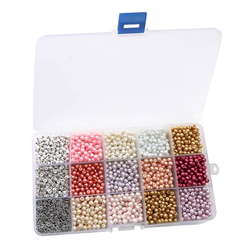 image for TOAOB THE ONE AND ONLY BABY TOAOB 3800pcs Glass Pearl Beads Kit 4mm Mu