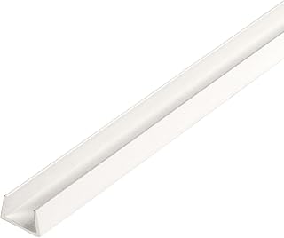Outwater Plastics White 3/8'' Rigid PVC Plastic U-Channel/C-Channel 36 Inch Lengths (Pack of 4)