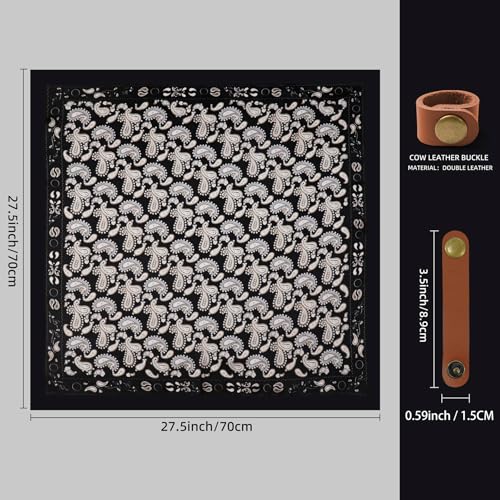 Image of 27.5 Inches Square Silk Feeling Neck Scarf for Men Necktie Silk Bandanas Pocket Square Cowboy Scarves