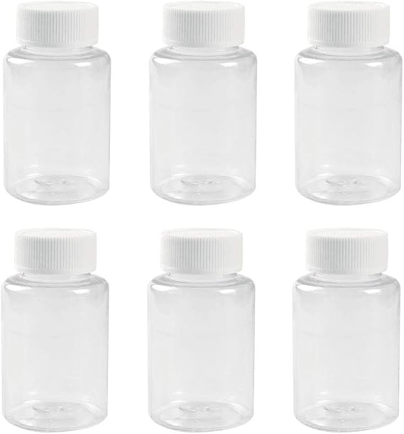 12 Pcs 100 ml Empty Clear Plastic Bottles with White Screw Caps Portable Storage Containers for Liquids Chemicals Powders and Solid Samples