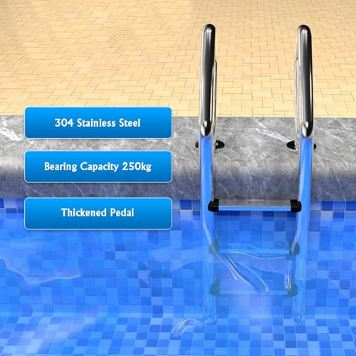 Escalera para piscina de acero inoxidable 3 pasos miniatura 4