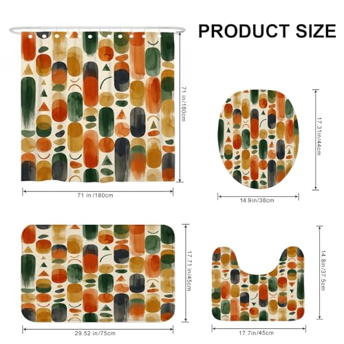 Rideau de douche polyester imperméable 183 x 183 cm motif géométrique abstrait - 3