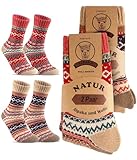 FORVEVO 4 Paar Alpaka socken Damen Herren,Warme Wollsocken,Weiche Wintersocken...