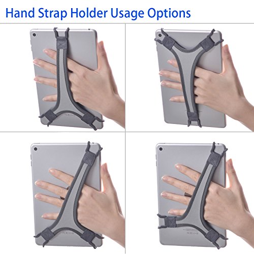 Tfy Protective Pouch Bag With Zip Closure (Grey), Plus Bonus Hand Strap Holder (White) For 7-8 Inch Ipad And Tablets #TOP1