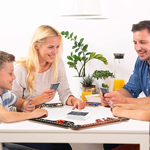 Wooden Board Games Set With 8 Wood Boards 40 Colorful Marbles Pegs 3 Boxes Playing Card 8 Game Instructions Game Wooden Board For Adults Kids Family, 4-8 Players (Retro Colors) #TOP6