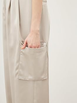 ミラオーウェン　後ろウエストゴムサテンカーゴパンツ Mila Owen]後ろウエストゴムサテンカーゴパンツ | KOBUNSHA