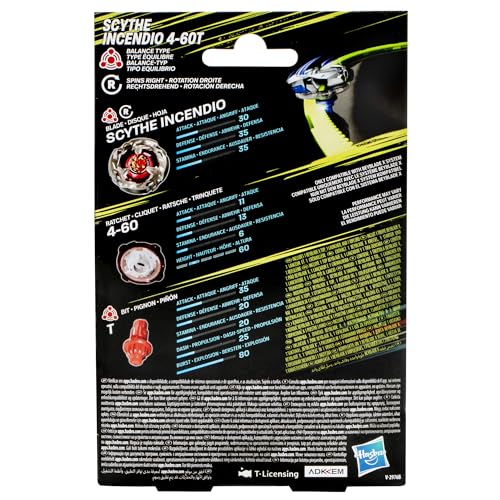 Beyblade X Scythe Incendio 4-60T Starter Pack Kreisel und Starter – Ansicht 5