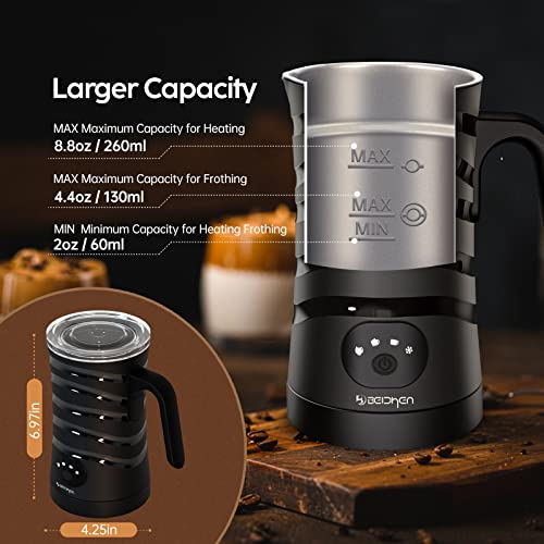 Beichen Milk Frother 4-In-1 Milk Steamer, Automatic Hot And Cold Foam Stainless Steel Maker Milk Coffee Foamer With 2 Whisks For Latte Cappuccinos, Macchiato, Hot Chocolate Milk #TOP1