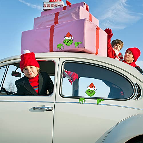 Cute Christmas Cartoon Stickers For Cars, 6.27" Vinyl Waterproof Cute Cartoon Holiday Christmas Peeker Funny Decorations For Car Windshield Window Decals #TOP3
