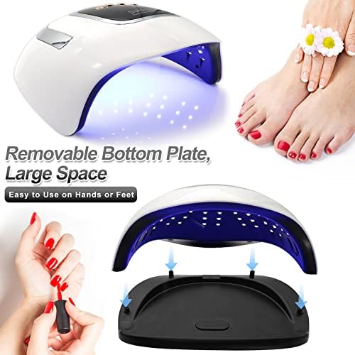 UV Nail Lamp, 220W Led Gel Nail Lamps Nail Dryer UV Lamps for Gel Nails 4 Timers 10/30/60/99S with Auto Sensor