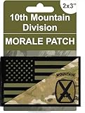 Subdued 10th Mountain Division Morale Patch | 10th MTN Patch |USA Flag| 10th Mountain Flag |Tactical Morale Patch | Military Patch by RedhaededTshirts | Backpacks, Hat Patch, Plate Carrier, Vest