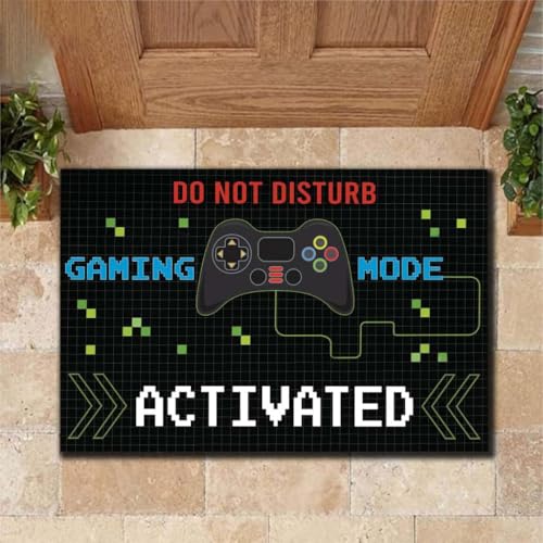 ���փ}�b�g �Q�[�����[�h���L���ɂȂ��Ă��āA�����ł����O�ł��ʔ��� 50×80cm doormat Gaming Mode Activated Funny Indoor And Outdoor