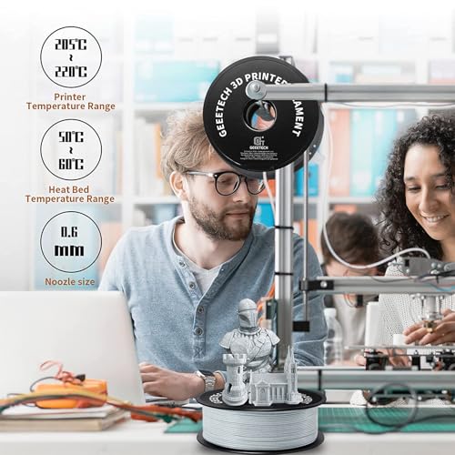 Image of Geeetech Marble PLA 3D Printer Filament, Stone-Like Appearance, 1kg Spool (2.2lbs), 1.75mm Dimensional Accuracy + /- 0.02 mm, Marble White-Grey Color