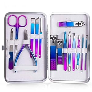 15PCS Professional Manicure Pedicure Set for Nail Tips Cutter Stainless Steel Nail Clipper Eagle Hook Tools Kit for Nail Art