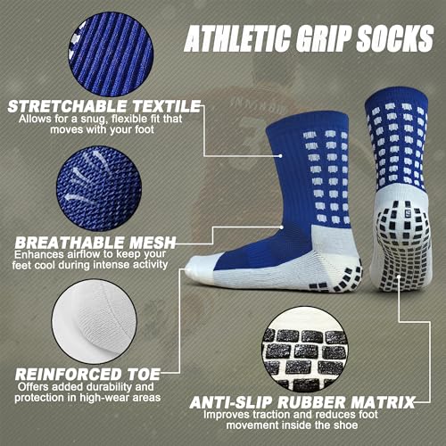 Soccer Grip Socks | Non-Slip Athletic Sock for Football, Basketball, Running | Men & Women2