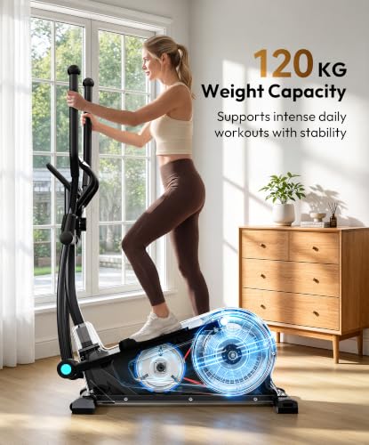 Image of THERUN Elliptical Exercise Machine, Electric Elliptical Machine for Home Use, Magnetic Elliptical Training Machines with 20IN Stride & 32-Level Resistance, 350LB Capacity, App Connectivity