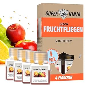 Super Ninja FFN49444 Fruchtfliegenfalle 4er Pack