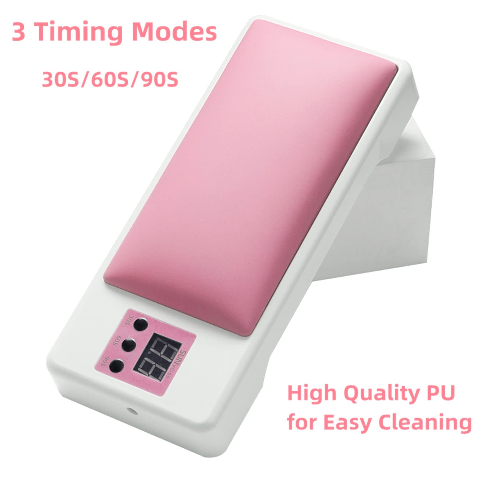 lishumei Hand Pillow Nail Lamp, 72W UV Light for Nails Nail Dryer Gel Nail Polish Curing LED UV Light with 3 Timers for Fingernail Toenail Salon (Pink) 1