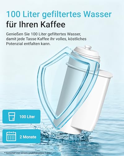 Foto von AQUA CREST Wasserfilter Ersatz für Brita® Intenza; Siemens® TZ70033, TCZ7003, EQ. Serie; Bosch® 12008246 - einschließlich Verschiedener Modelle von Neff® & Gaggenau®, PFAS, PFOA/PF0S Reduzieren(6)