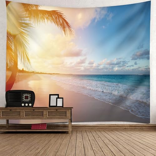 Plage cocotier tapisseries art decoration pour un salon apaisant