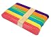 8" Super Jumbo Wood Tongue Depressor Sized Rainbow Colored Popsicle Art Craft Sticks - Pack of 50