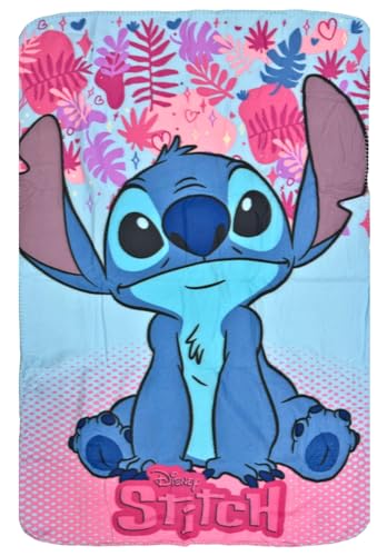 Clondo Decke für Kinder für Stitch Rosa weiches Fleece für Mädchen Geschenkidee Gadget super weich