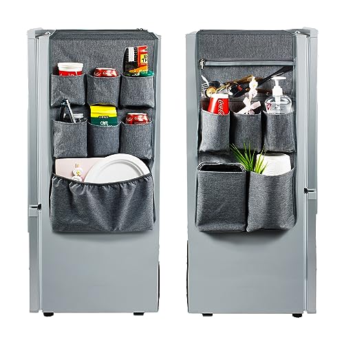FRECOLSH Dorm and office Double Over the Fridge Caddy Organizer -Fridge Caddy Organizer - College Dorm Room Essentials for College Students Boys, Girls - 12 Pockets Flatware Organizers and Storage by FRECOLSH - Used condition - US$8.99