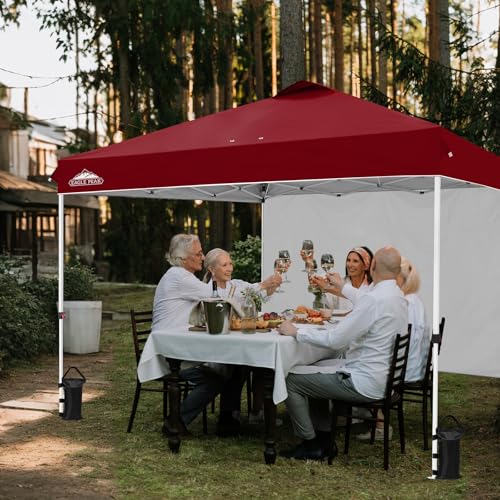 EAGLE PEAK 12x12 Pop Up Canopy Tent with 1 Sidewall, Burgundy by EAGLE PEAK - Image 5