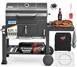 KESSER – KESSER® Holzkohlegrill XL Grillwagen Set mit Deckel & Thermo