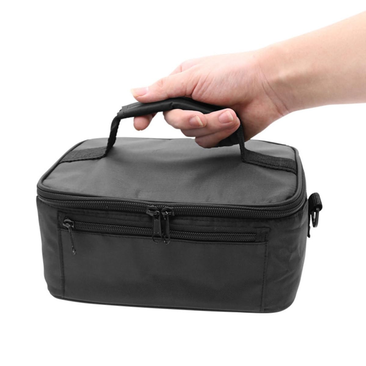 Bolsa Térmica para Almuerzo de 20l Asa, Ligera y Fácil de Limpiar, Adecuado para Camping y Escuela, Fabricada en Tela Oxford Negra