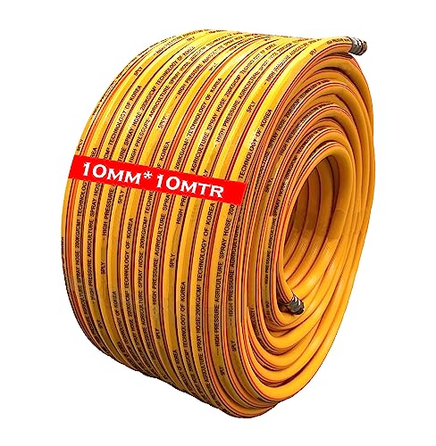 Image of DVI 10MM 5 Layered Heavy Duty High pressure hose pipe for bike /car wash, gases, pesticides spray, water delivery, household cleaning (DVI (10MM) 10 MTR HOSE PIPE)