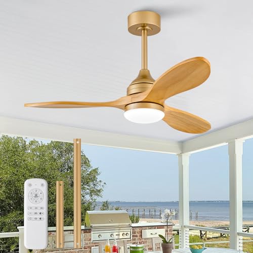Dimmable 42 Inch Outdoor Ceiling Fan with Light and Remote