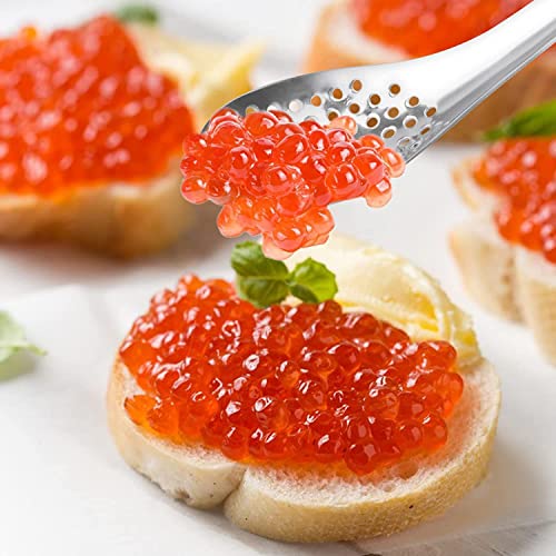 INHEMING 3 Piezas Cuchara de Caviar para Sopa, Cuchara Ranurada de Acero Inoxidable, Cuchara Cocina Molecular,Cuchara de Esferificación