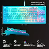 SteelSeries Apex 3 TKL Aqua RGB - klawiatura dla graczy – Obudowa bez części numerycznej – 8-strefowe podświetlenie RGB – Odporna na wodę i kurz – Niezwykle cichy przełącznik mechaniczny - US QWERTY