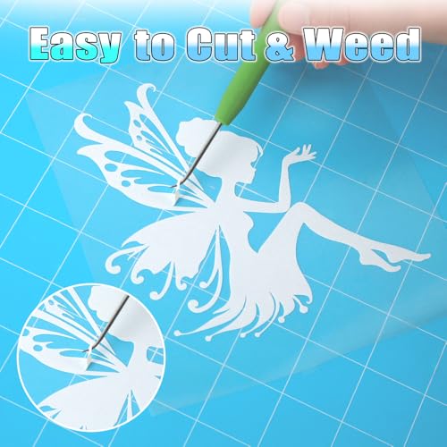 Image of HTVVETUR Glow in The Dark HTV Heat Transfer Vinyl Roll 12 Inch by 20 Feet Iron on DIY for T-Shirt PU Stretch Elastic HTV Vinyl (Dark in Glow Light Blue, 20FT)