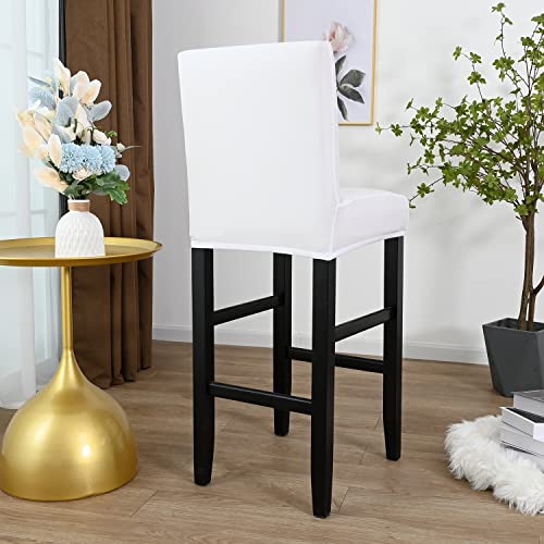 Btto Bar Stool Covers,4Pcs Stretch Pub Counter Stool Chair Cover,Removable Washable Chair Slipcover Protector For Dining Room Kitchen (White) #TOP1