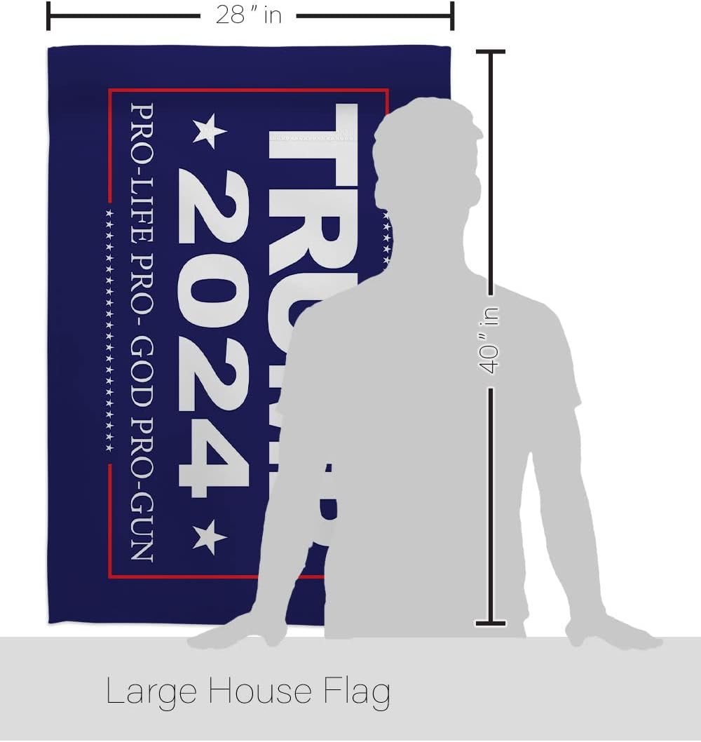 Trump Flag 2024 Pro Life House Flag Set Patriotic Vote President Democrat Republican Tea Party United State American Election Banner Small Garden Yard Gift Double-Sided, Made in USA
