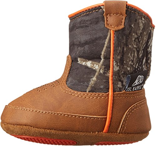 M&F Western Gunner Baby Boy's Infant/Toddler Bucker Boot First Walker Shoe, Mossy Oak/Orange, 22