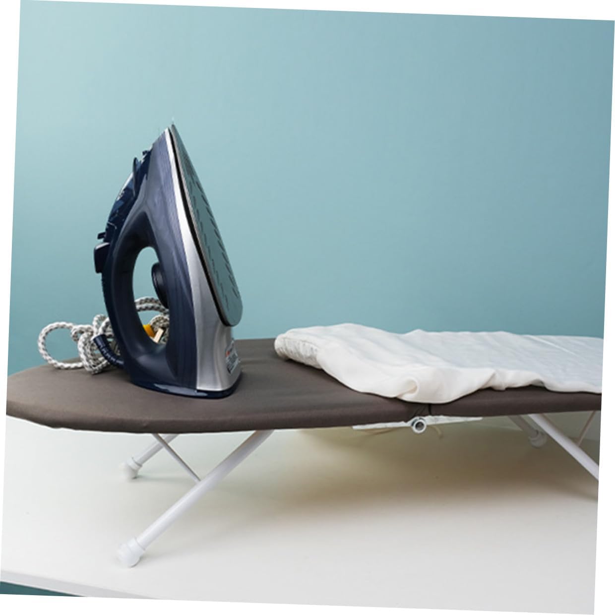 VALICLUD Portable Small Tabletop Ironing Board with Foldable Legs, Household Mini Ironing Rack for Shirts and Sleeves, Heat-Resistant Surface for Home and Dorm Use