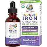 MaryRuth's Iron Supplement for Toddlers | Liquid Iron Supplement for Children Ages 1-3 | Iron Supplement for Iron Deficiency | Ferrochel | Sugar Free | Vegan | Non-GMO | Gluten Free | 2 Fl Oz
