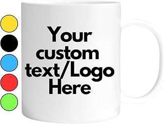 Personalized Coffee Mug, Custom Logo and Text Design, Perfect for Advertising or Any Occasion, 12oz White, Personalized Tea Cup Unique Gift Idea - Custom Design Mug with Image or Message