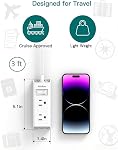 Addtam Flat Plug Extension Cord, 3FT Power Bar with 6 Outlets Extender, Power Strip with No Surge Protector for Cruise Ship, Dorm Room, Home and Office Essentials