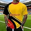 T-Shirt Men's Crew Neck Raglan T-Shirt Short Sleeve Lightweight Tops 3D Print Tops Loose Fit Sports Shirt Breathable Casual Shirts Quick Drying Fan Shirt for Germany Fans Casual #1
