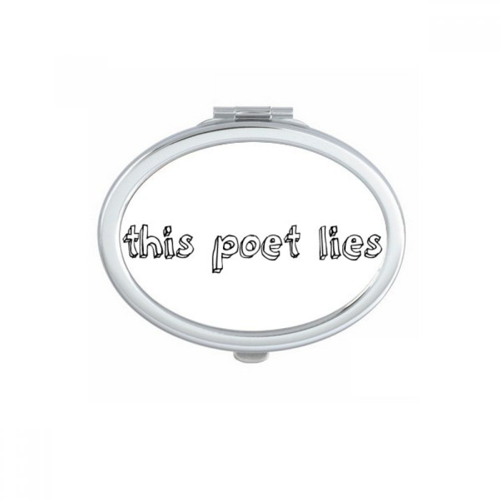 Miroir de poche ovale avec message inspirant multicolore pour retouches maquillage