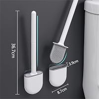 DENTSHIELD 2 db Szilikon WC Kefe Szivárgásmentes Tartóval, Gyorsan Száradó Fürdőszobai Toalett Tisztító Készlet, Könnyű Többszínű 3