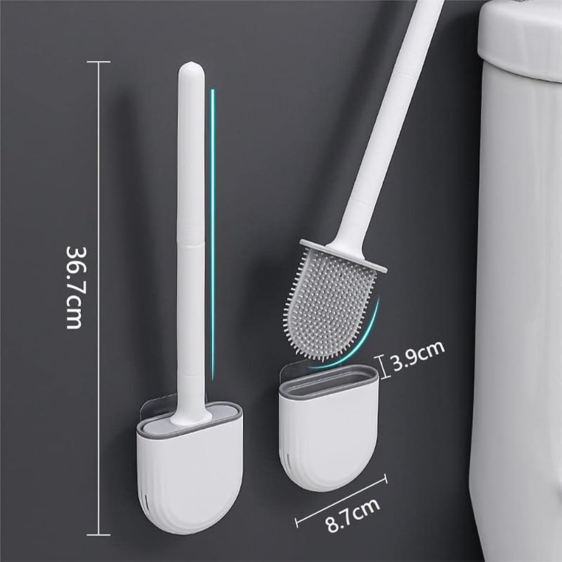 DENTSHIELD 2 db Szilikon WC Kefe Szivárgásmentes Tartóval, Gyorsan Száradó Fürdőszobai Toalett Tisztító Készlet, Könnyű Többszínű