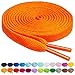 BIRCH's Shoelaces in 27 Colors Flat 5/16" Shoe Laces in 4 Different Lengths (56" (142cm), Neon Orange)